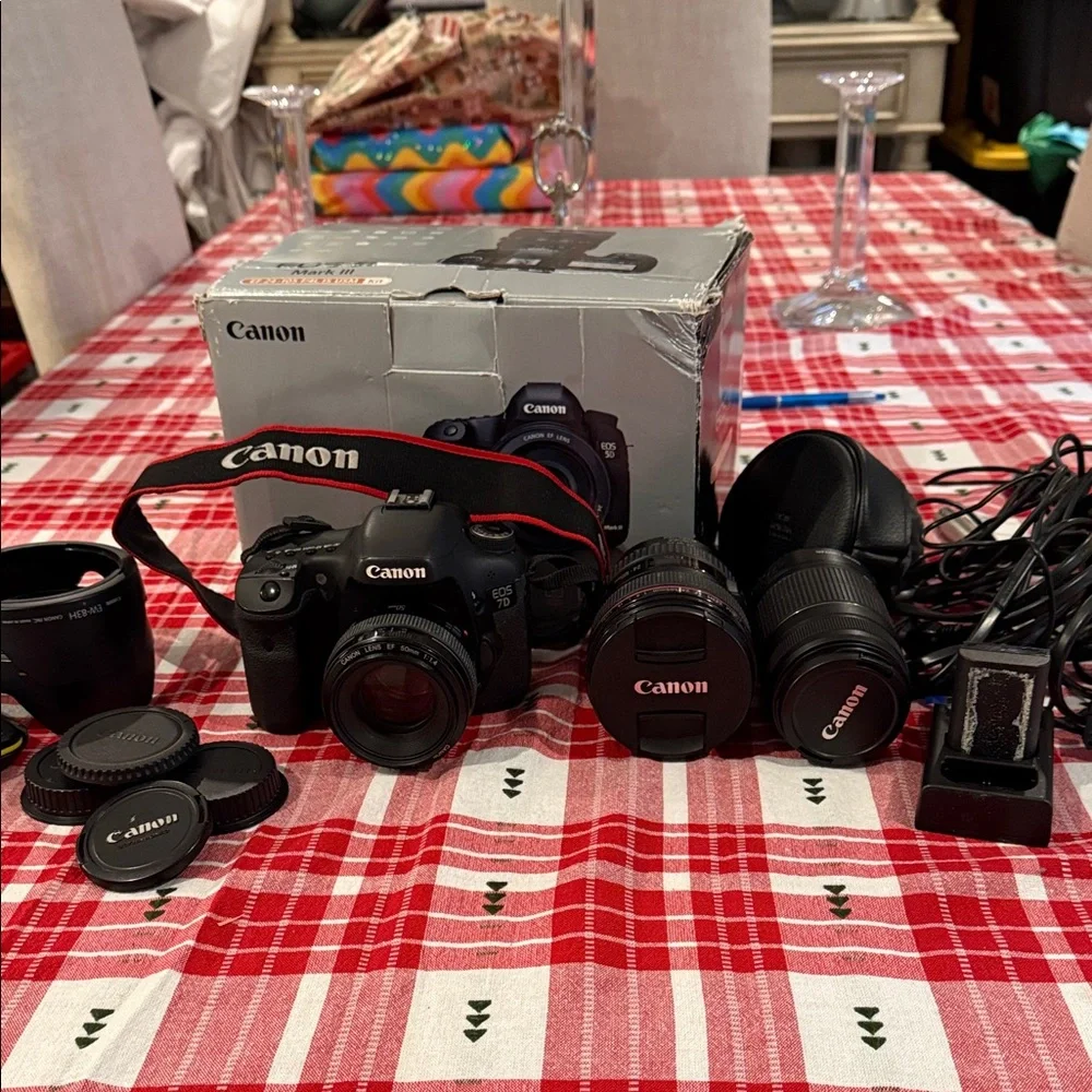 Canon 7D EOS Camera with accessories and 2 extra lenses preowned